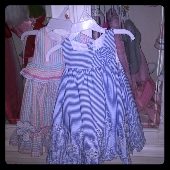 NEW girls infants bonnie baby bonnie jean dress shirt short set 10-18